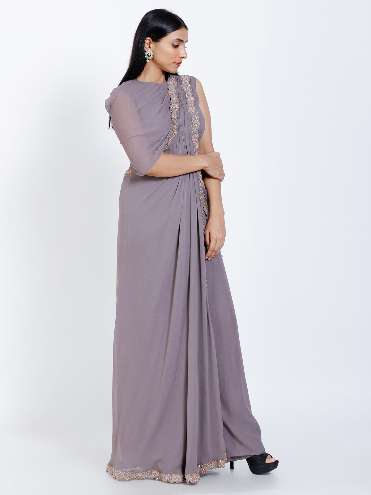 Pleated Draped Saree