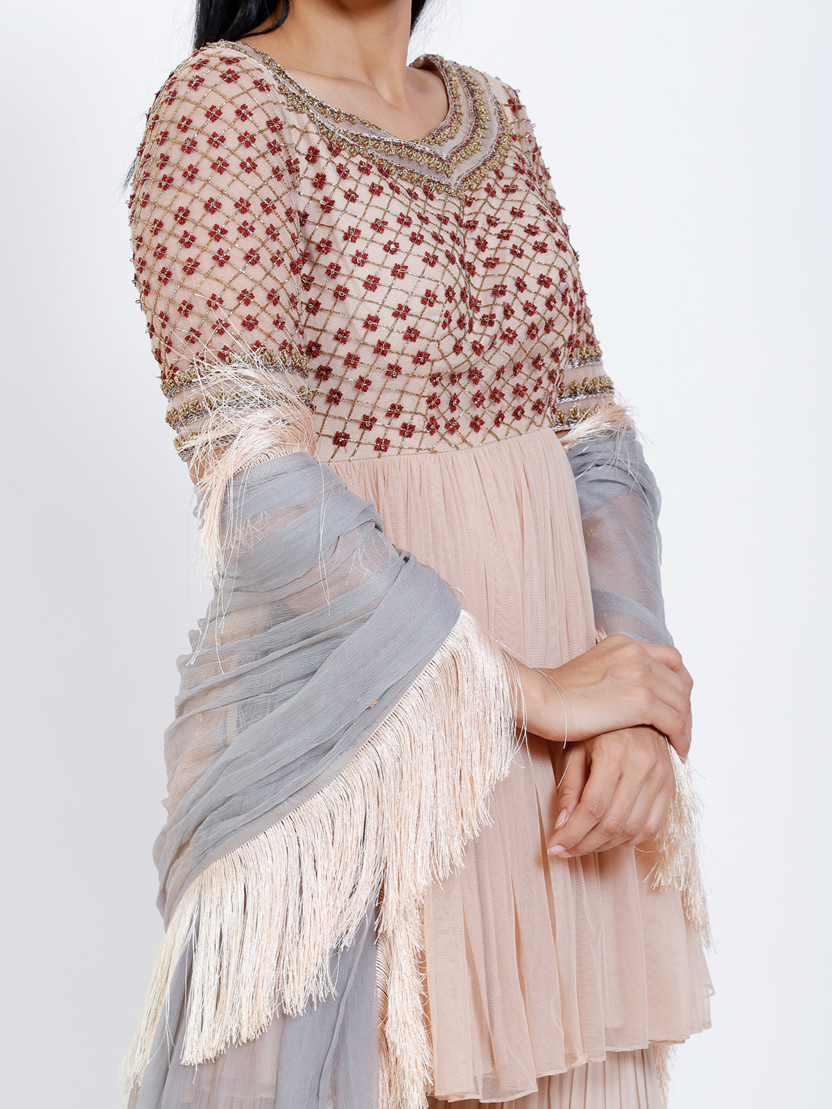 Embroidered sharara set
