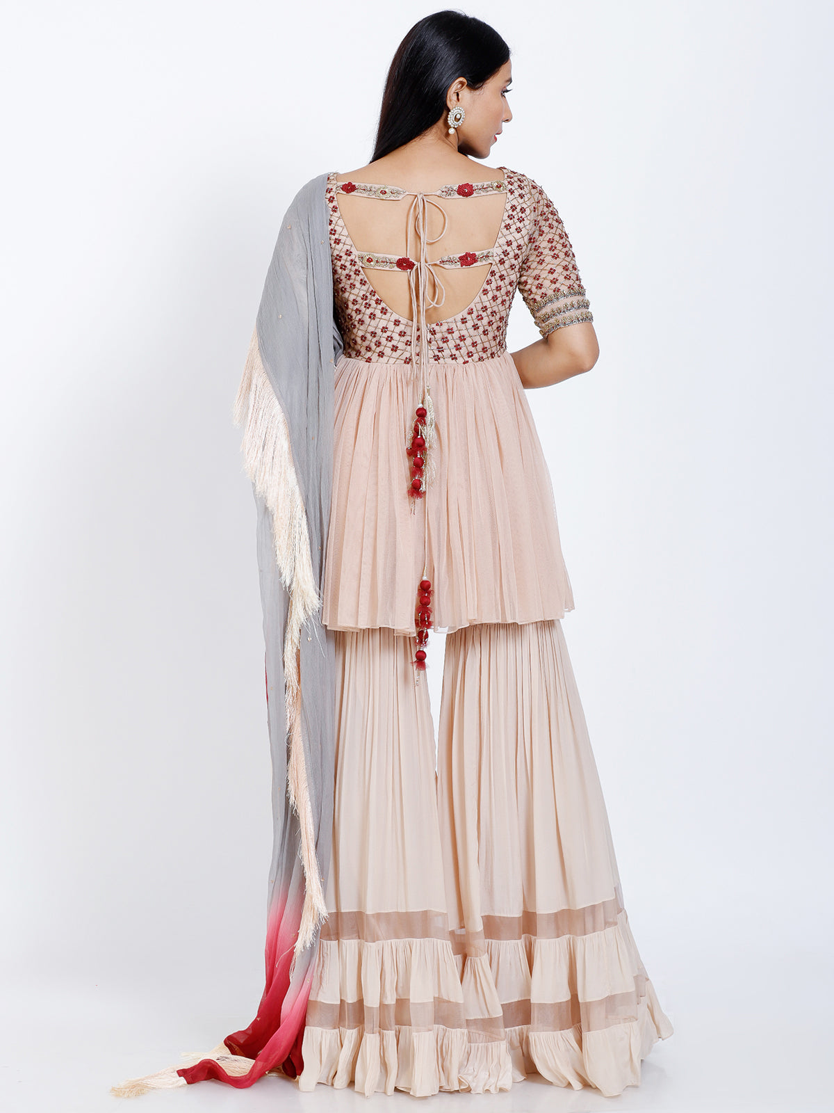 Embroidered sharara set