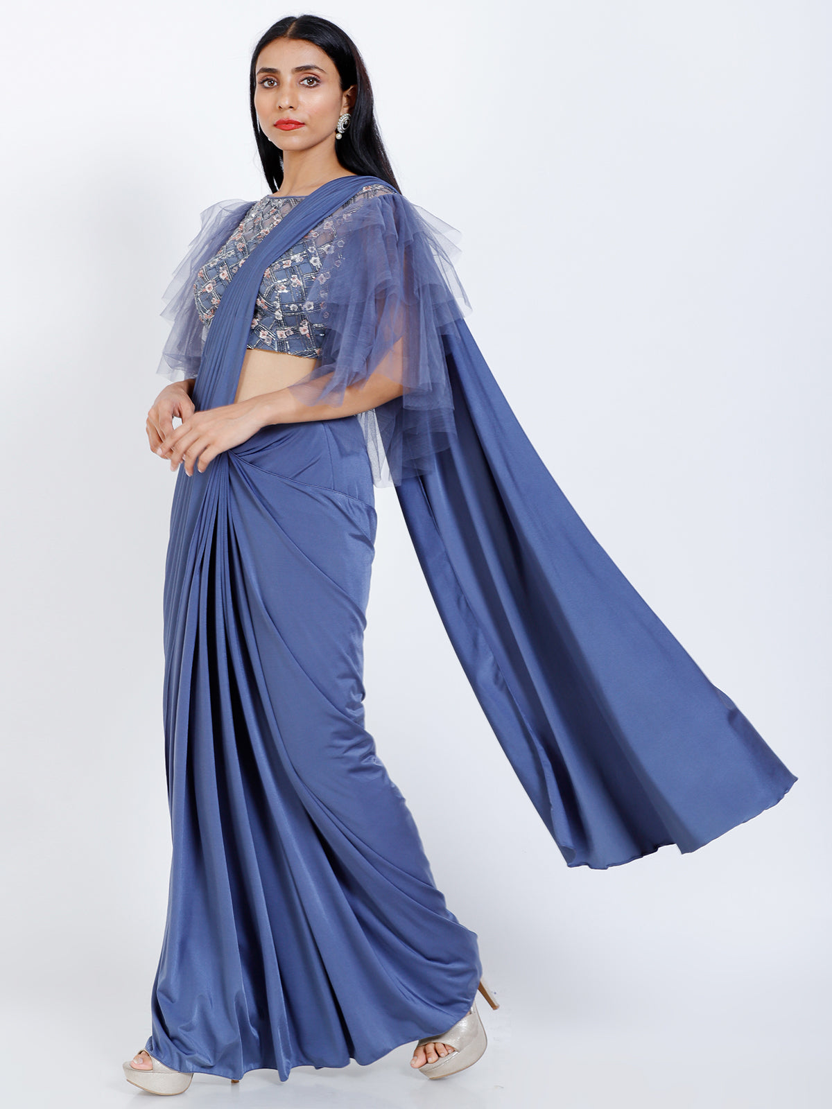 Embroidered Draped saree