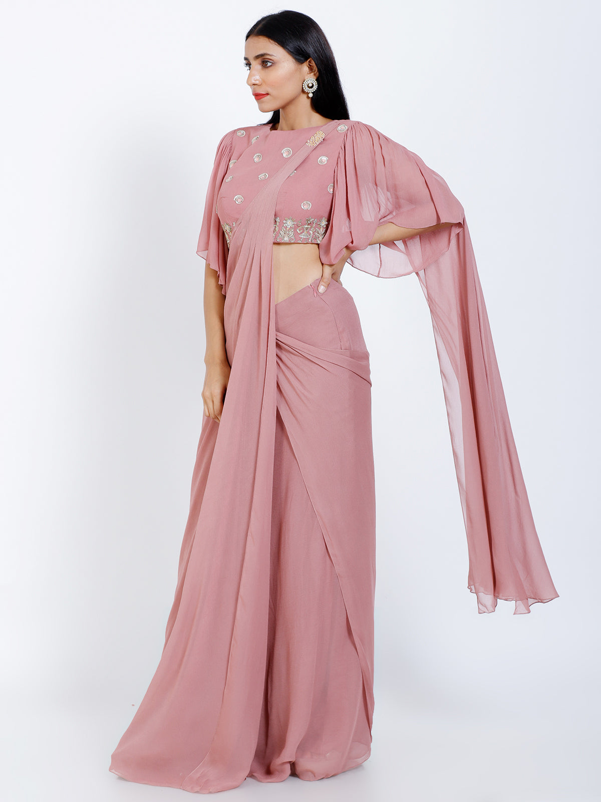 Embroidered Draped saree