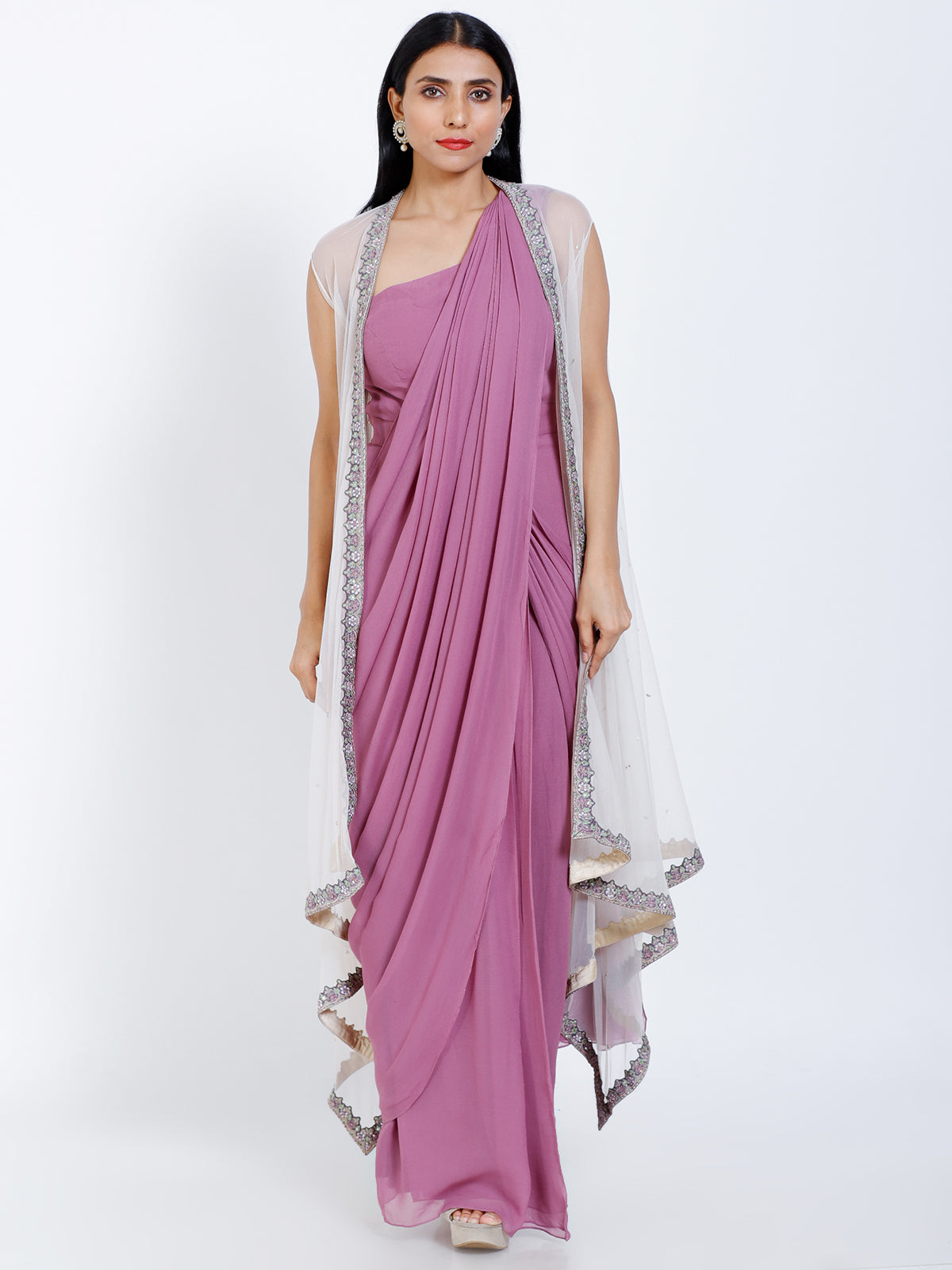 Draped saree with a jacket