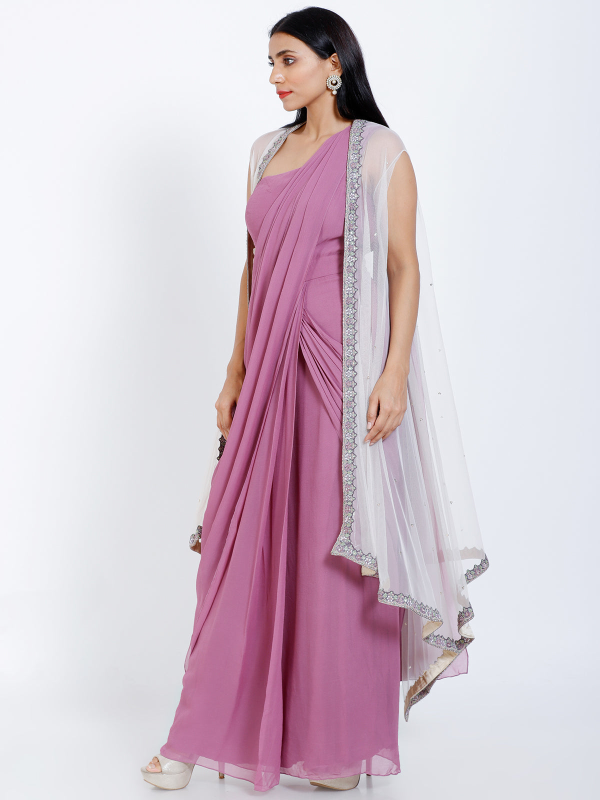 Draped saree with a jacket
