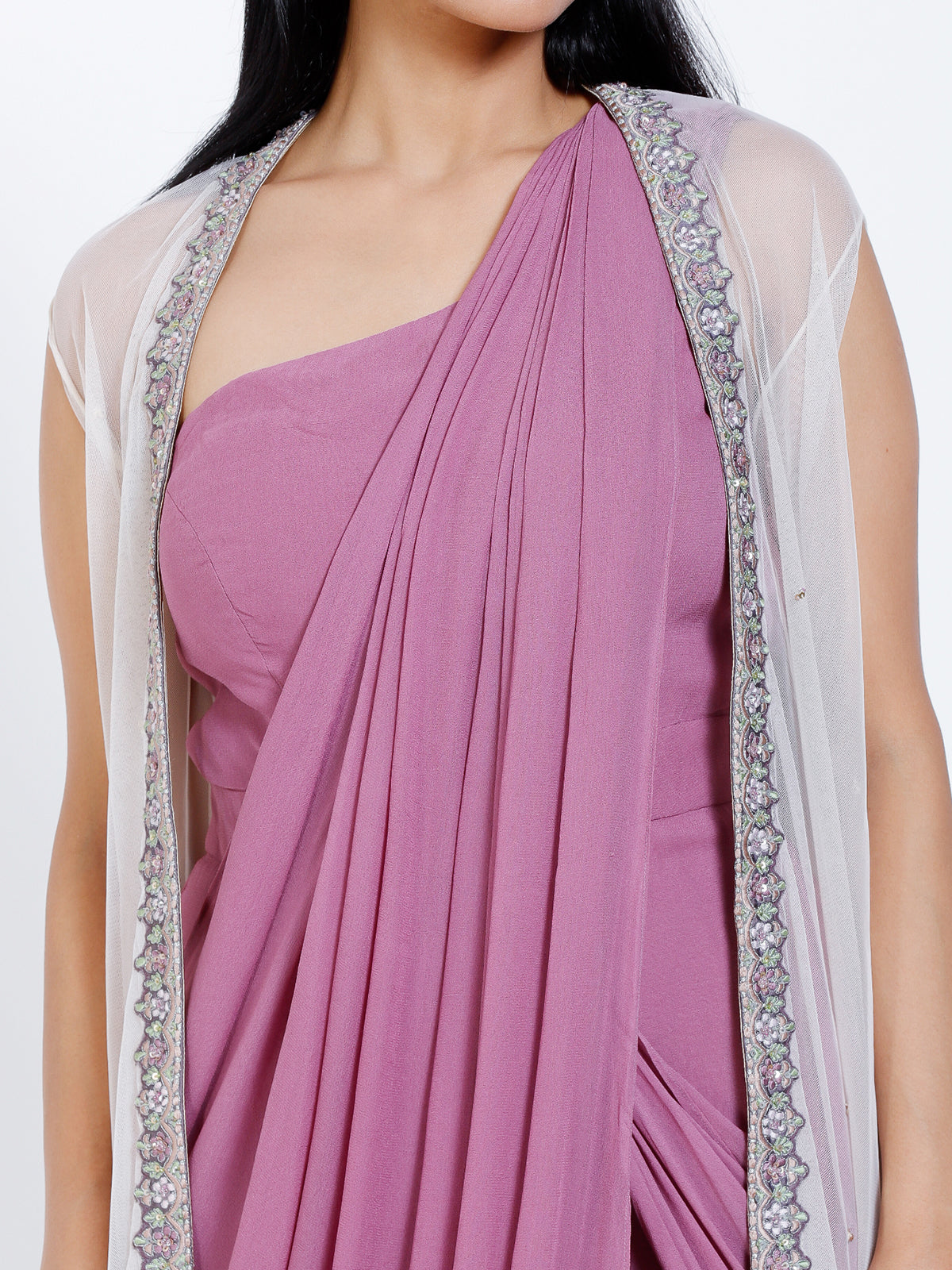 Draped saree with a jacket