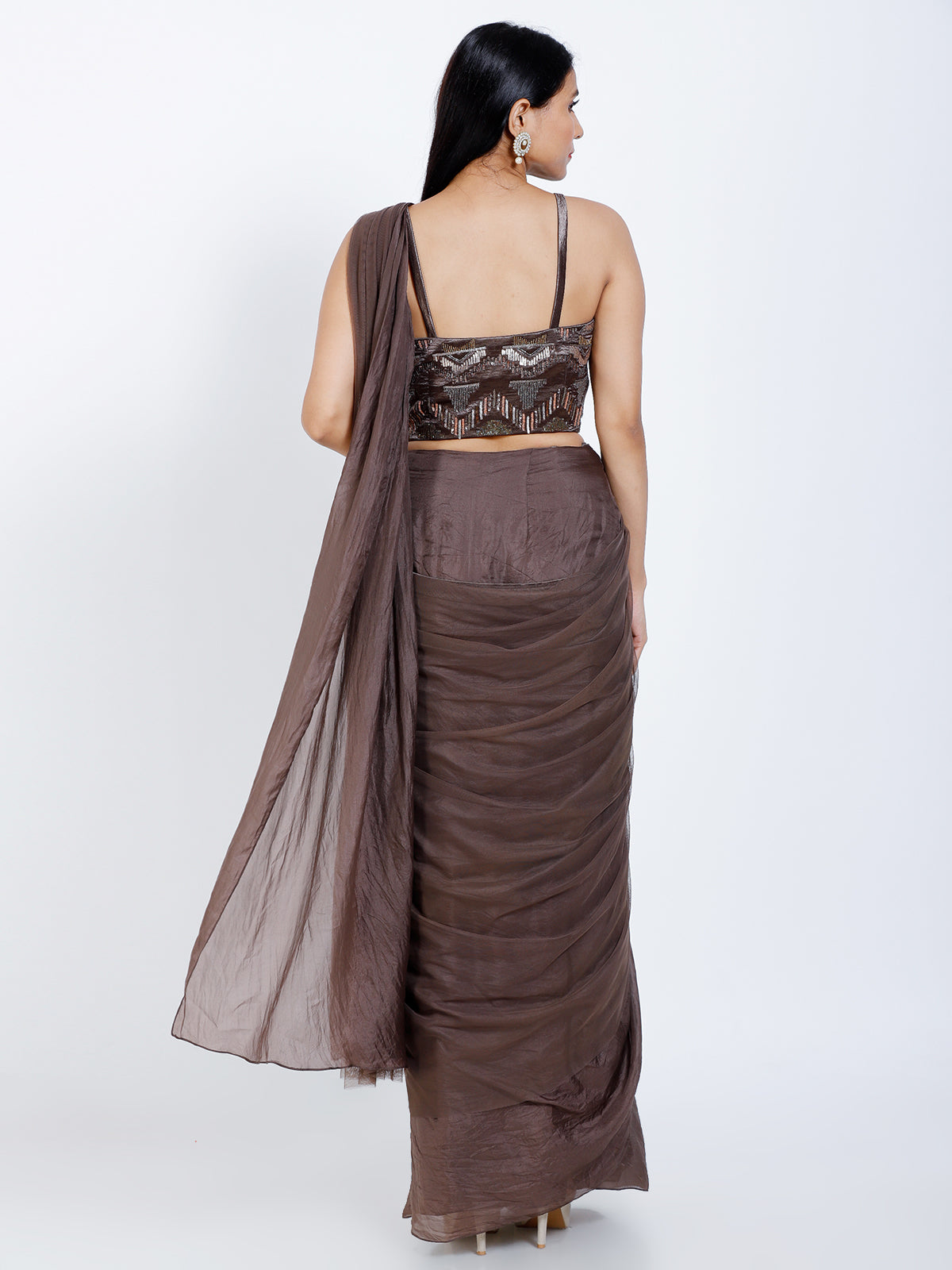pleated Draped saree