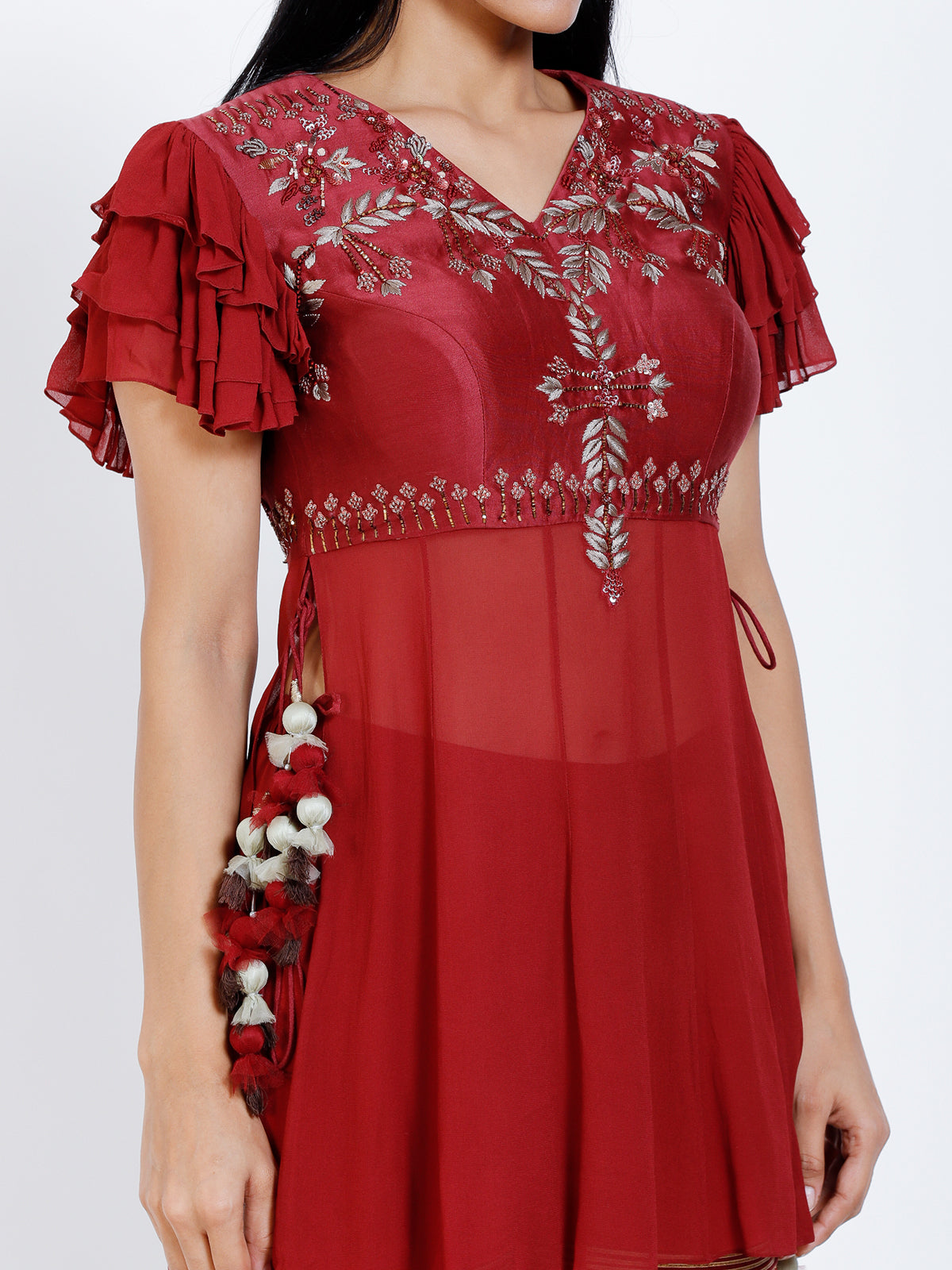 Embroidered sharara set