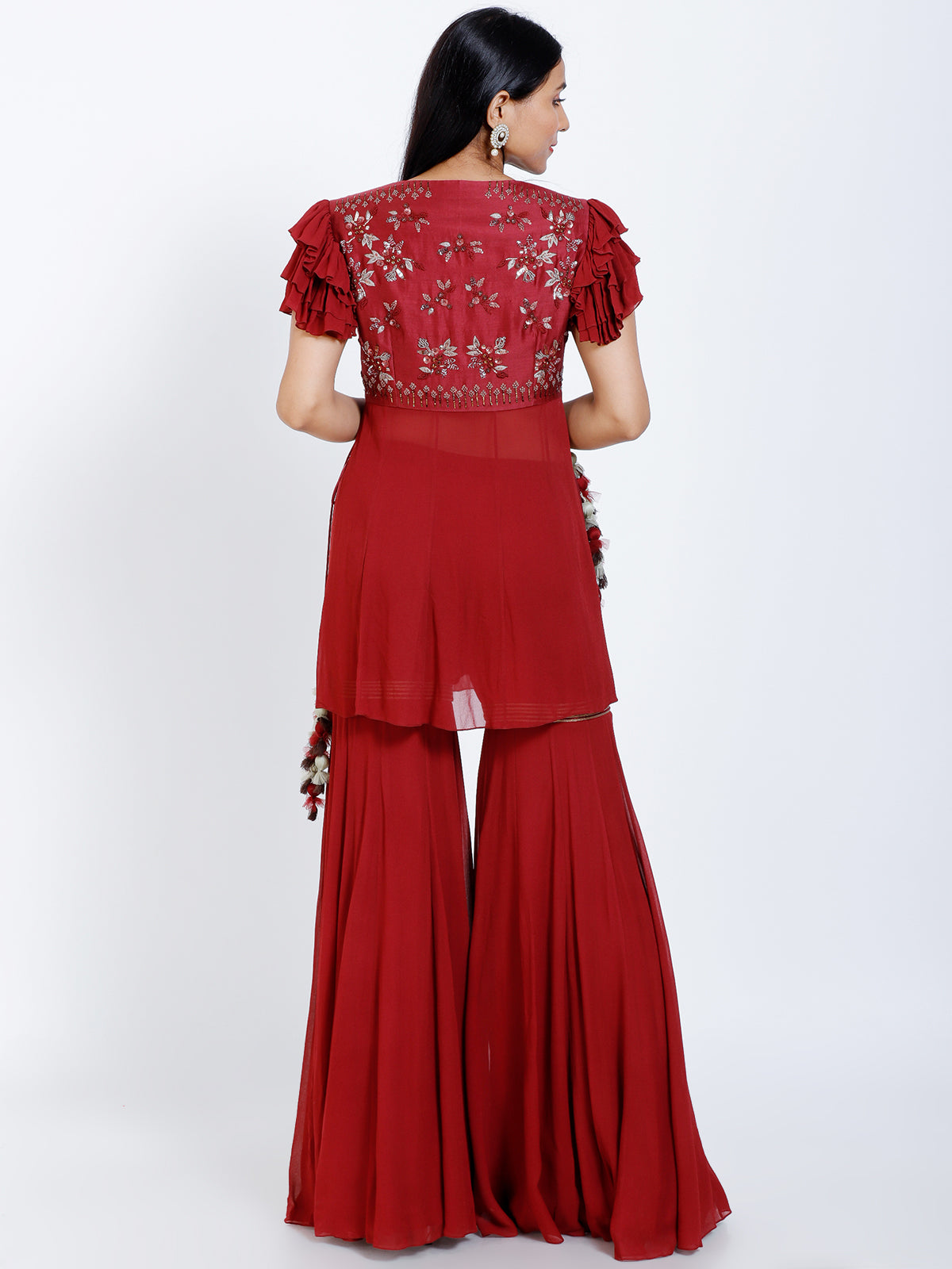 Embroidered sharara set
