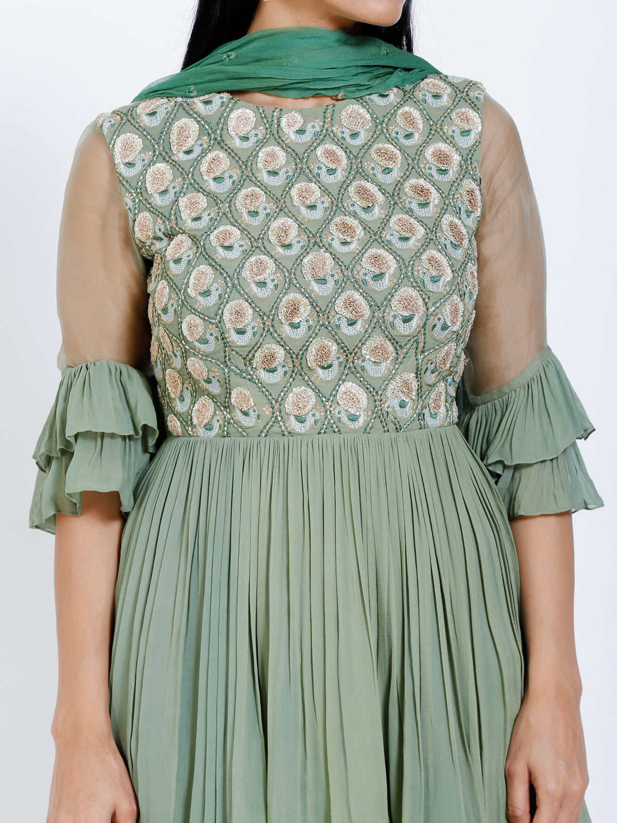 Embroidered sharara set