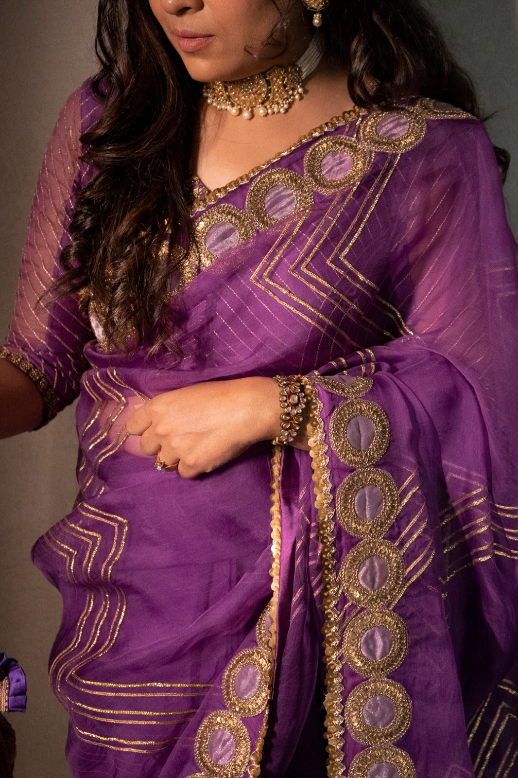 Purple Organza Saree