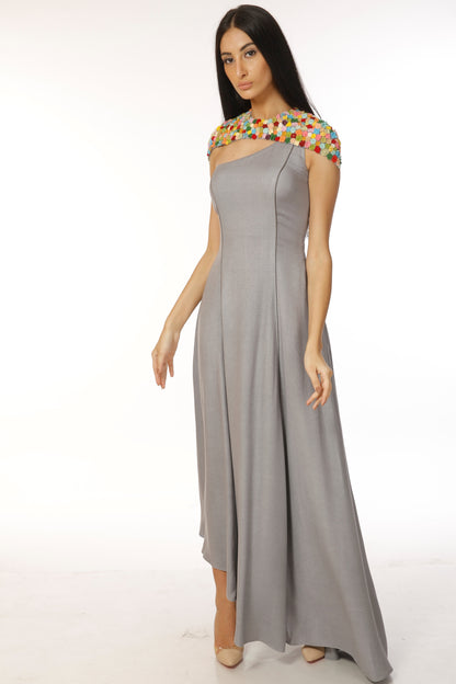 Caape style assymetric gown