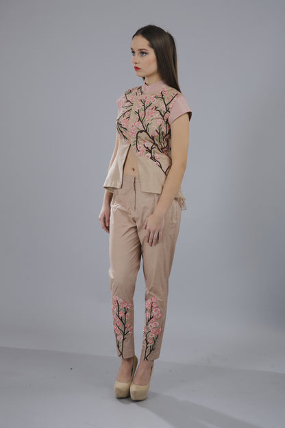 Embroidered Long top with pants