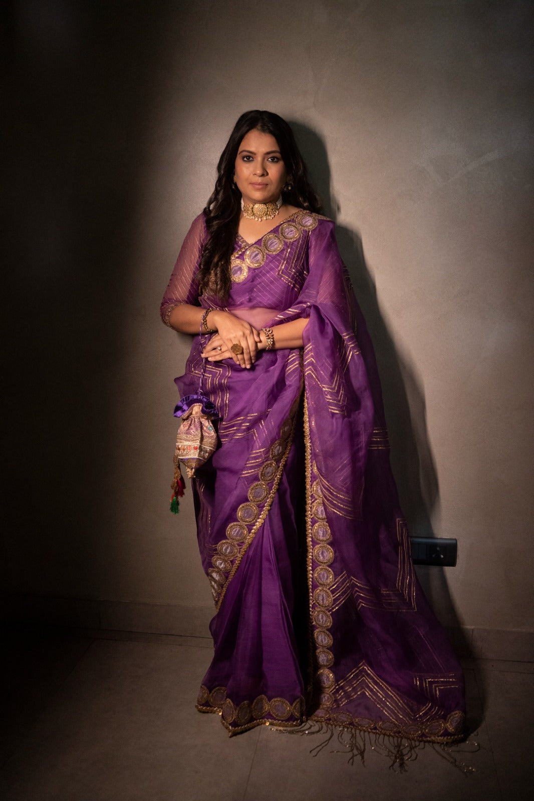 Purple Organza Saree