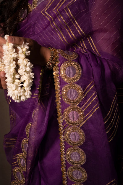 Purple Organza Saree