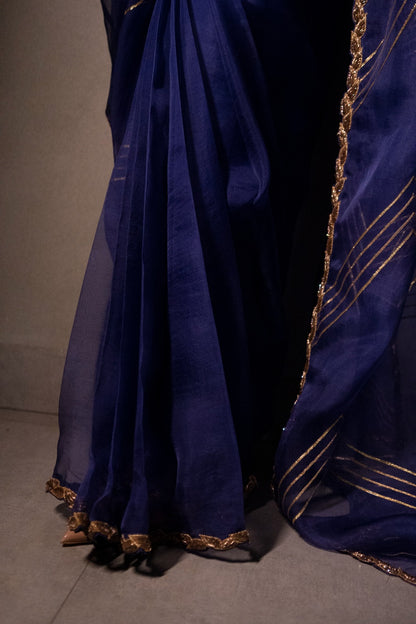 Blue Organza Saree