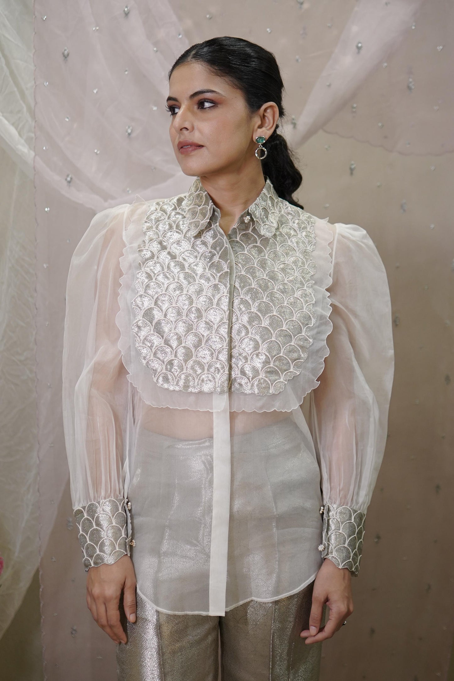 Ivory Glint(Shirt with bustier)