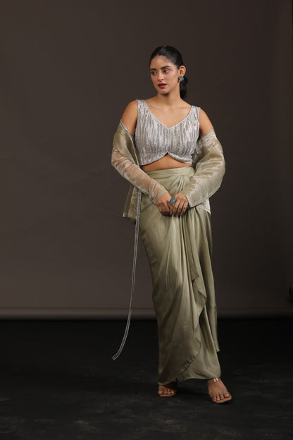 Olive Reverie (Blouse with Jacket)