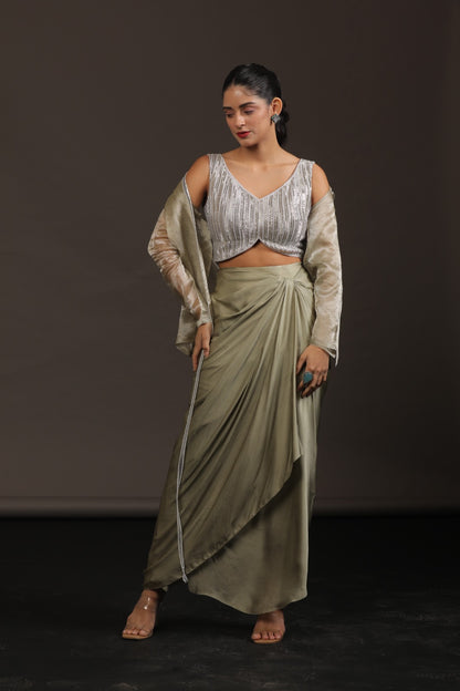 Olive Reverie (Blouse with Jacket)