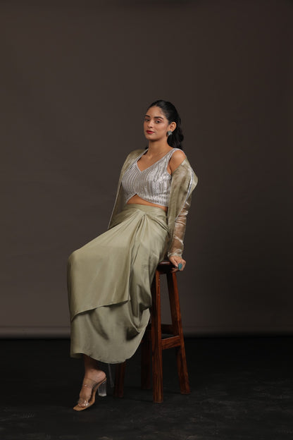 Olive Reverie (Blouse with Jacket)